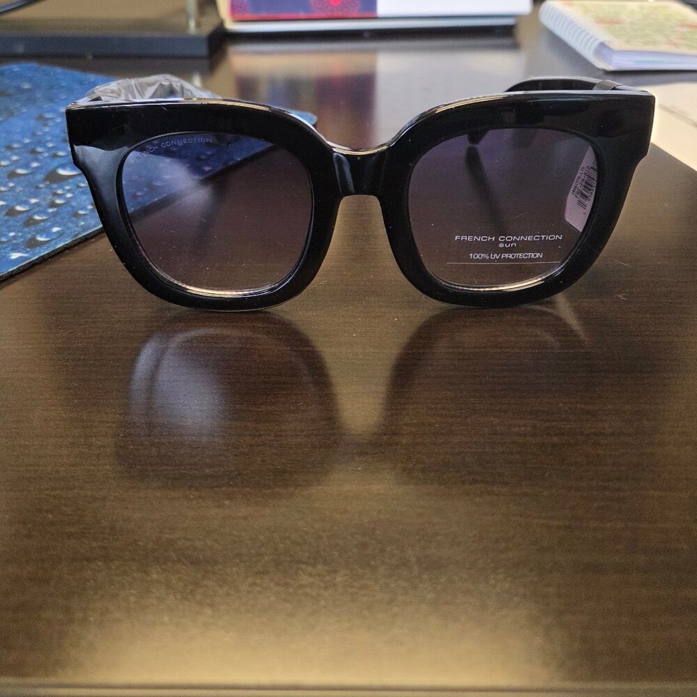 French Connection Large Square Black Sunglasses-Womens NWT and packaging - Picture 7 of 7